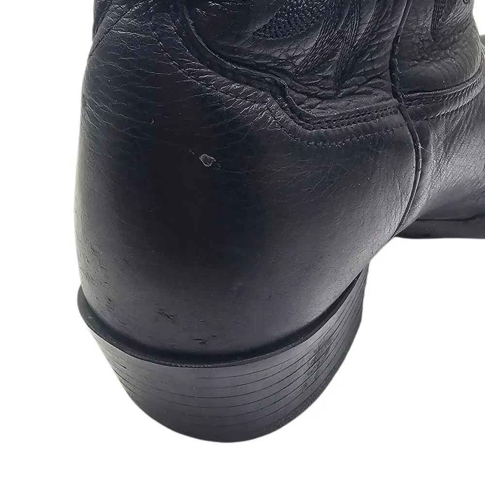 Ariat Mens Black Heritage R Toe Western Leather Cowboy Boots